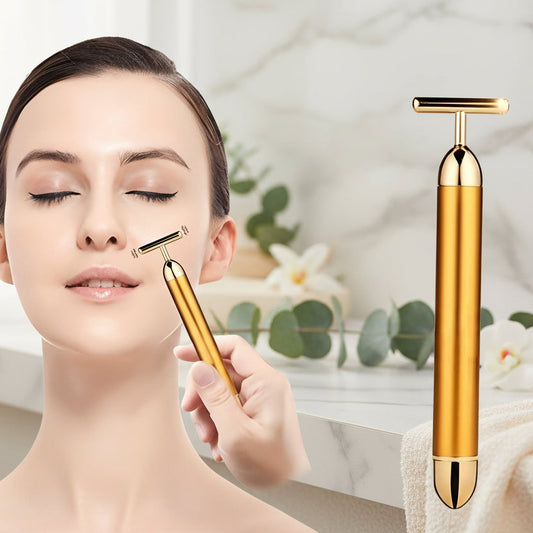 24K Gold Electric Facial Roller – Skin Tightening & Anti-Aging Beauty Bar