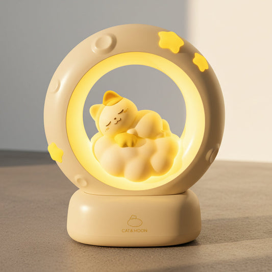 Sleeping Cat LED Night Light Lamp with Touch Control